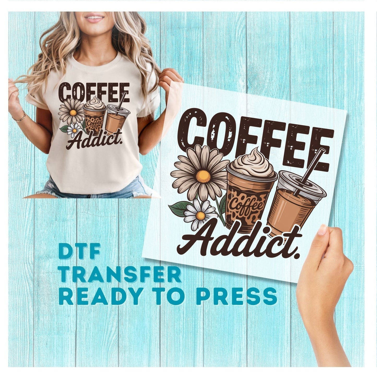 Coffee Addict DTF Transfer