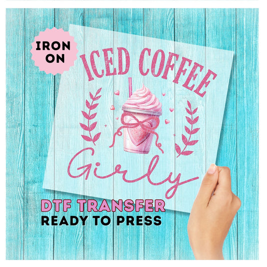 Iced Coffee Girly DTF Transfer