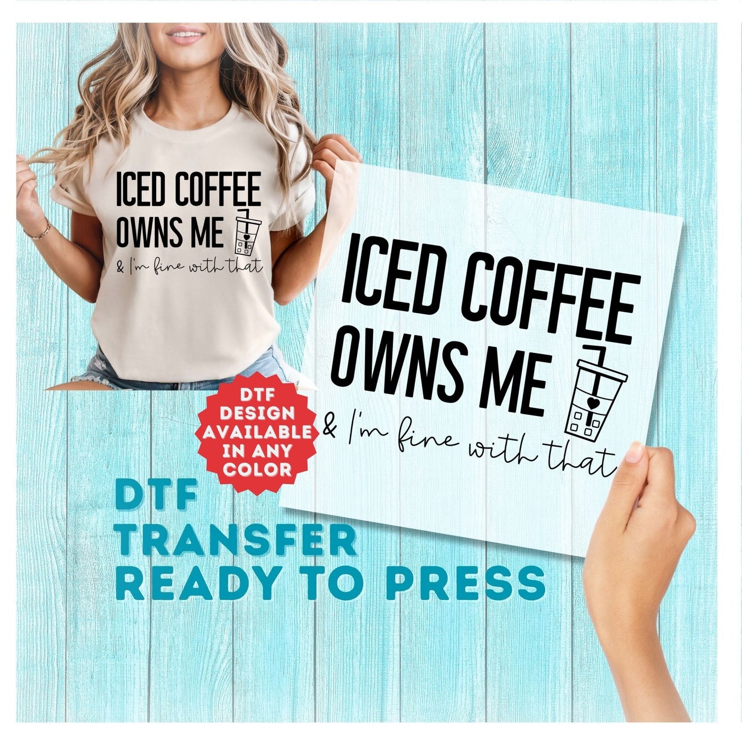Iced Coffee DTF Transfer