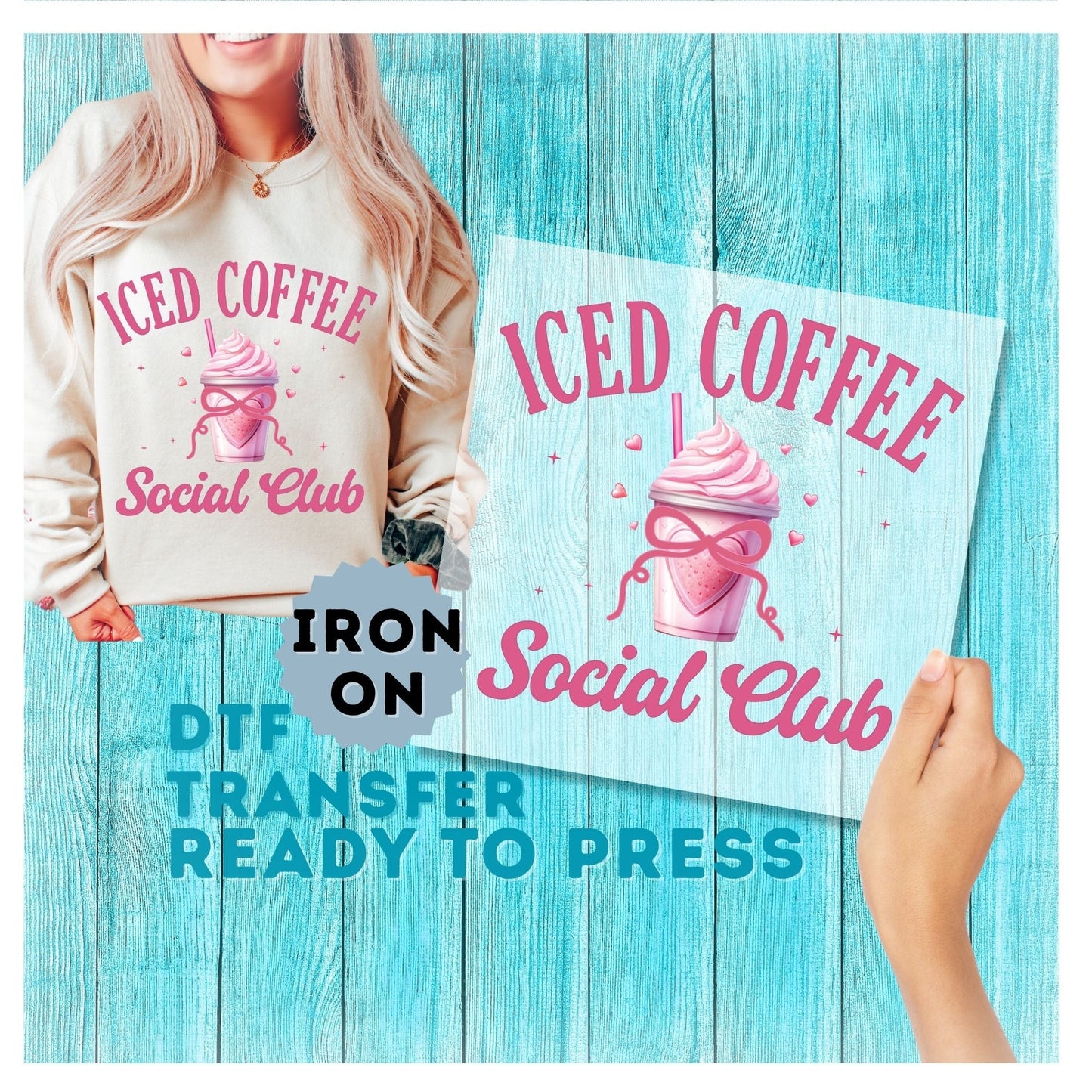 Iced Coffee Social Club DTF Transfer
