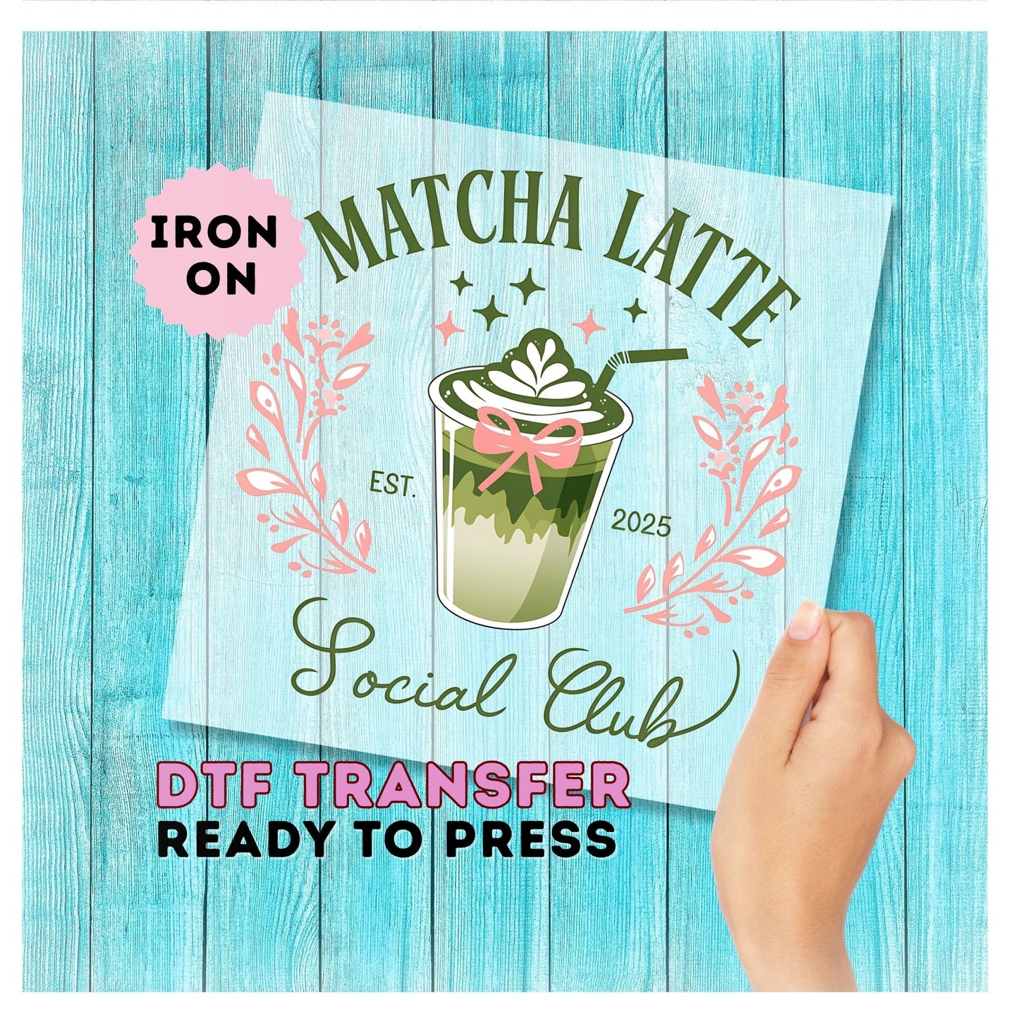 Matcha Latte Club DTF Transfer