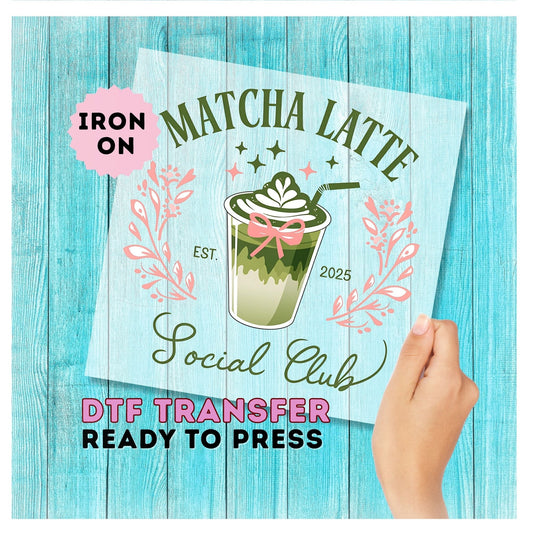 Matcha Latte Club DTF Transfer