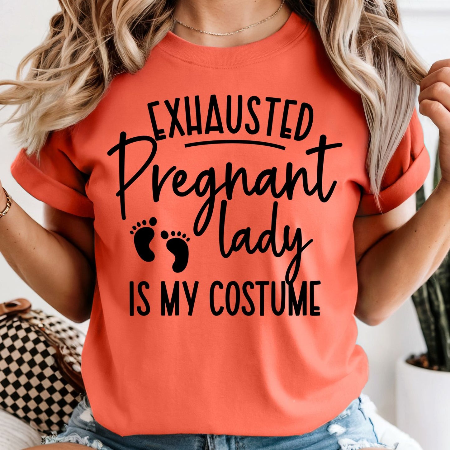 Exhausted Pregnant Lady is My Halloween Costume This Year - Comfort Colors Tee