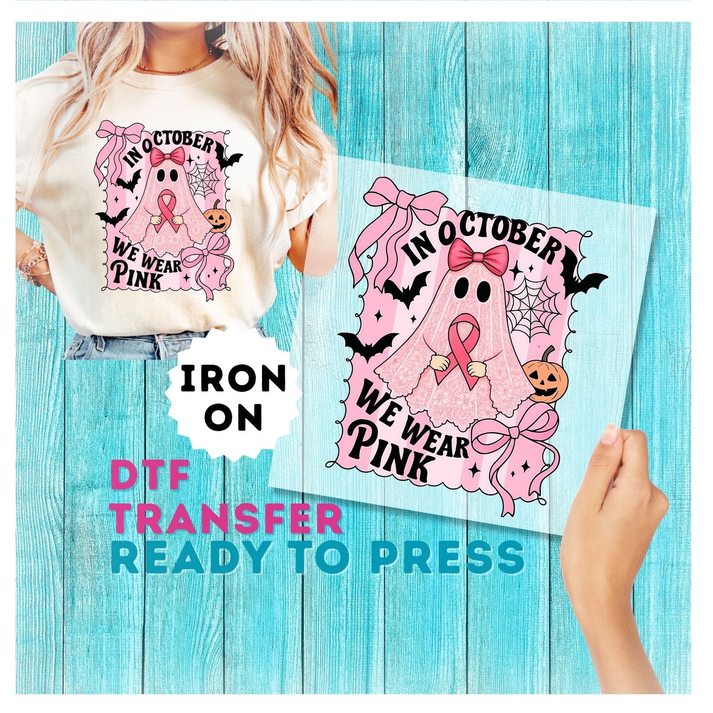 Breast Cancer Awareness Cute Halloween DTF Transfer