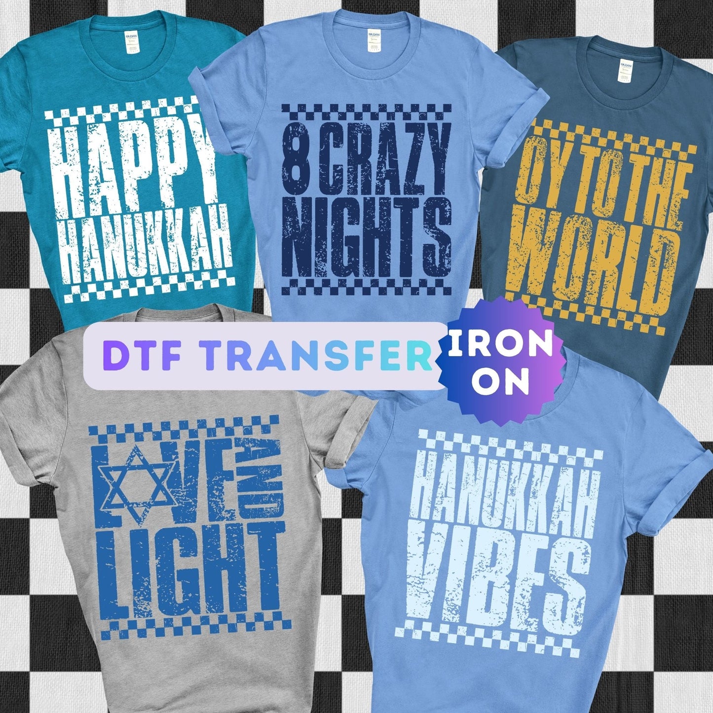 Hanukkah Spirit DTF Transfer