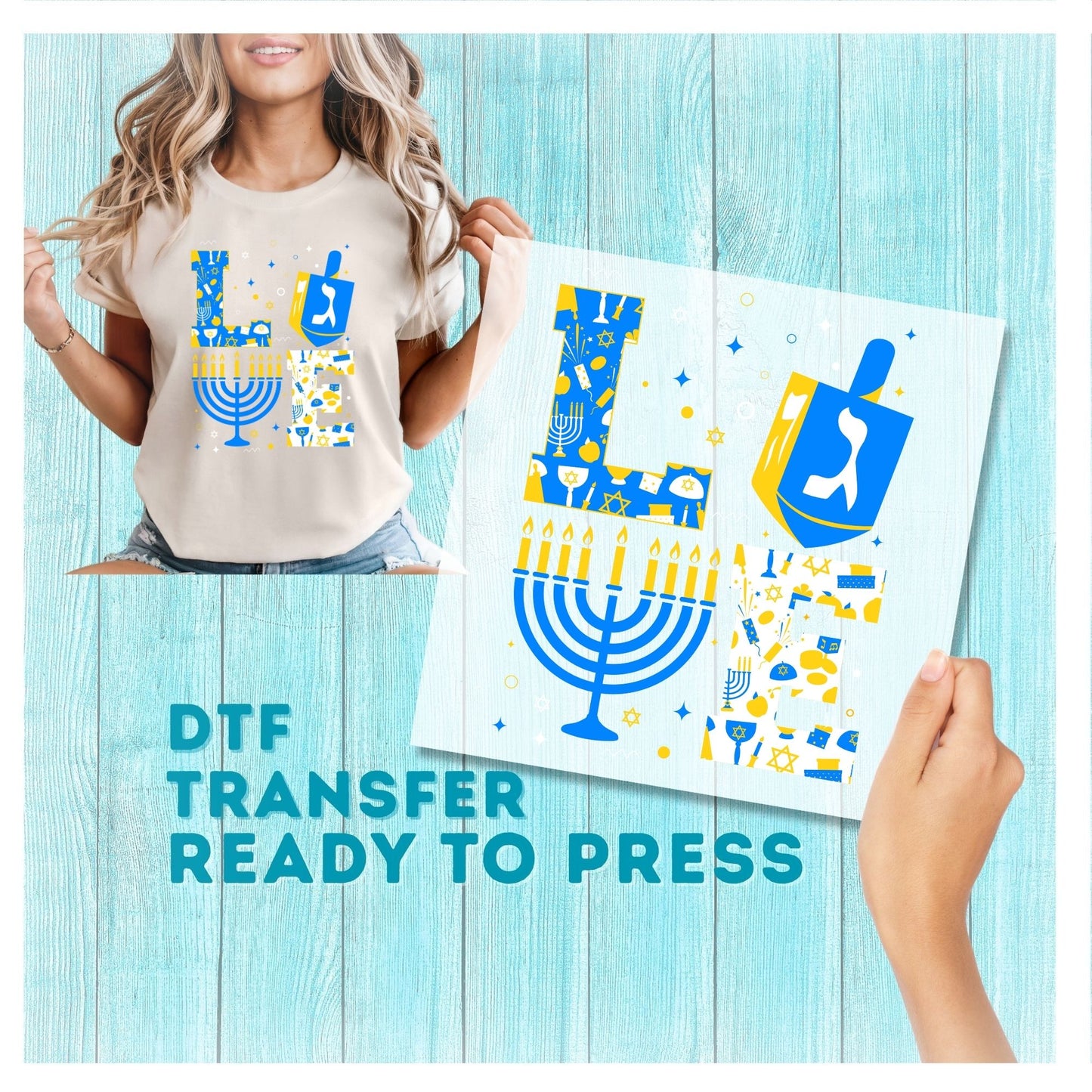 LOVE Hanukkah DTF Transfer