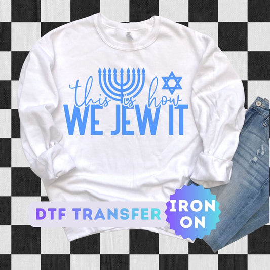 Hanukkah DTF Transfer