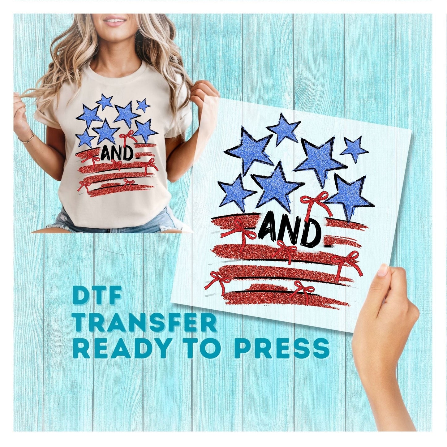 Stars and Stripes DTF Transfer