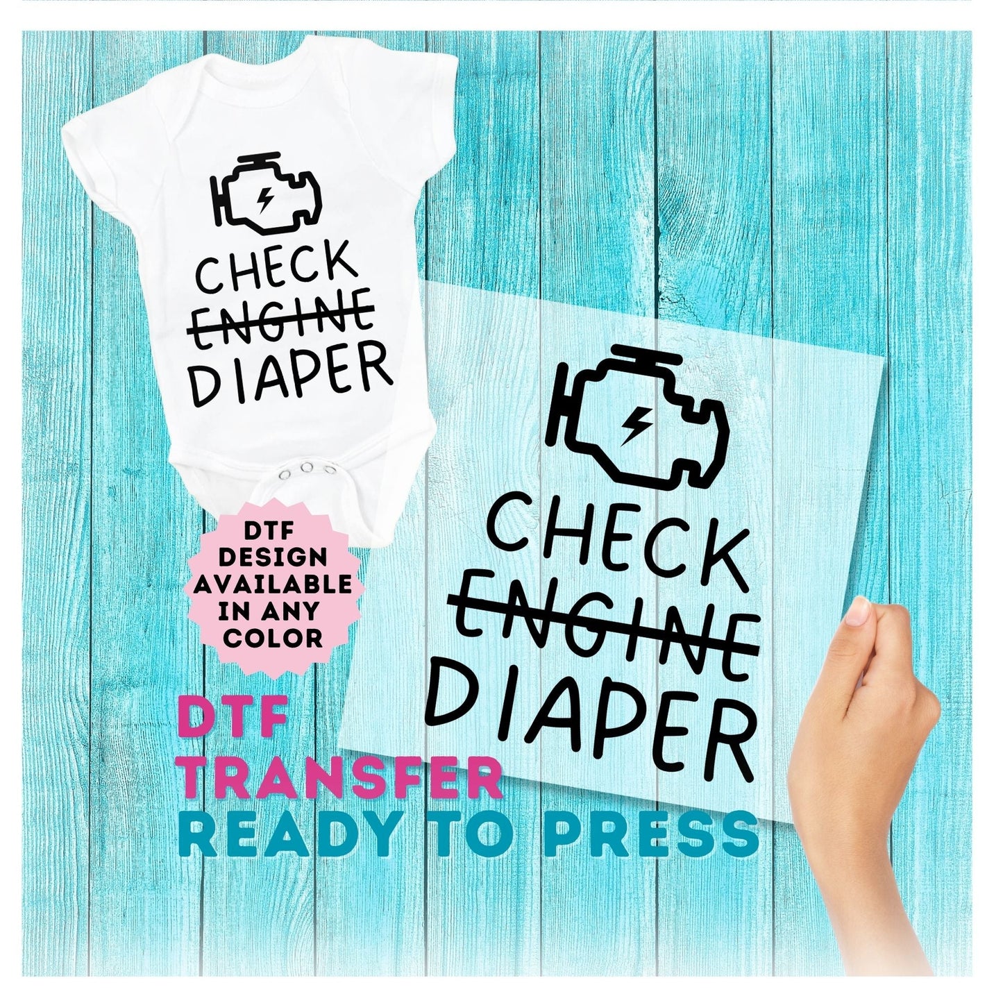Check Engine Diaper (Baby Infant Design) DTF Transfer