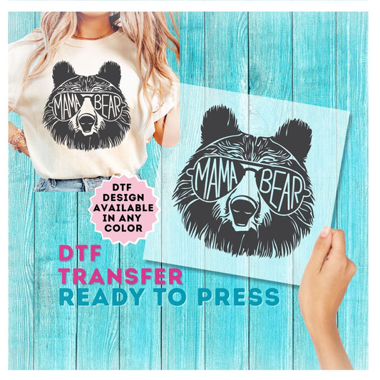 Mama Bear with Aviators DTF Transfer