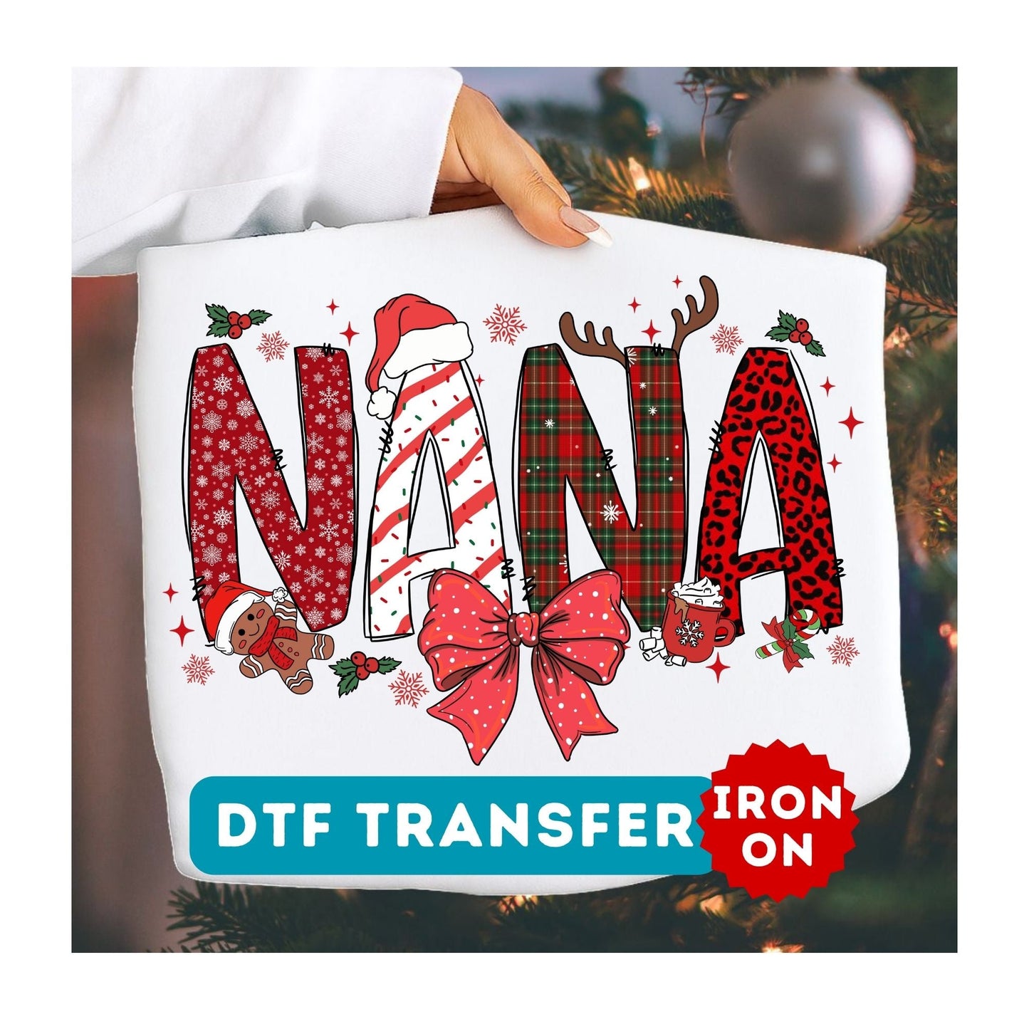 Nana Christmas DTF Transfer