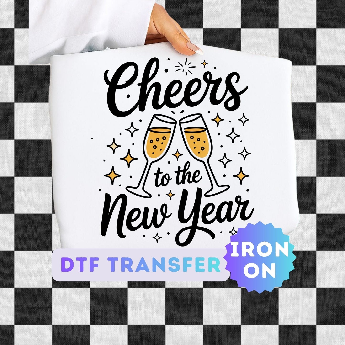 Cheers to the New Year DTF Transfer