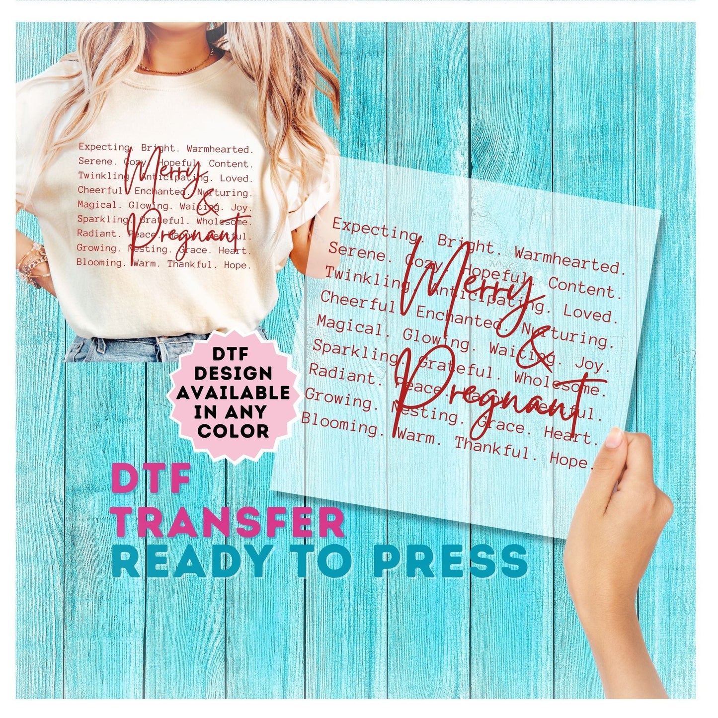 Merry and Pregnant DTF Transfer