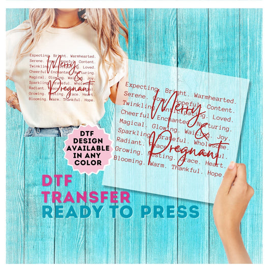 Merry and Pregnant DTF Transfer