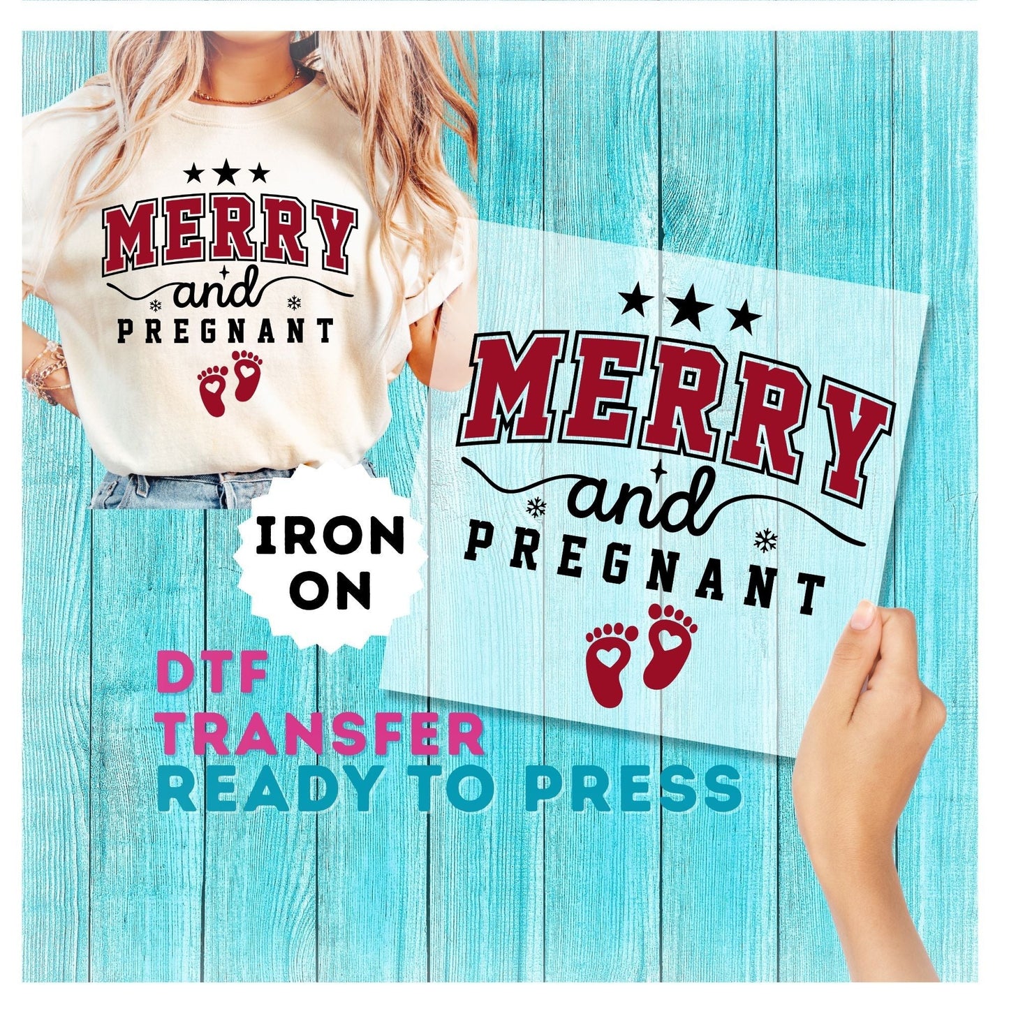 Merry and Pregnant DTF Transfer