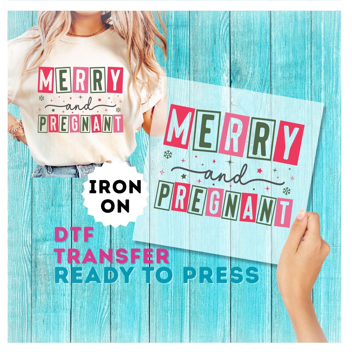 Merry and Pregnant DTF Transfer