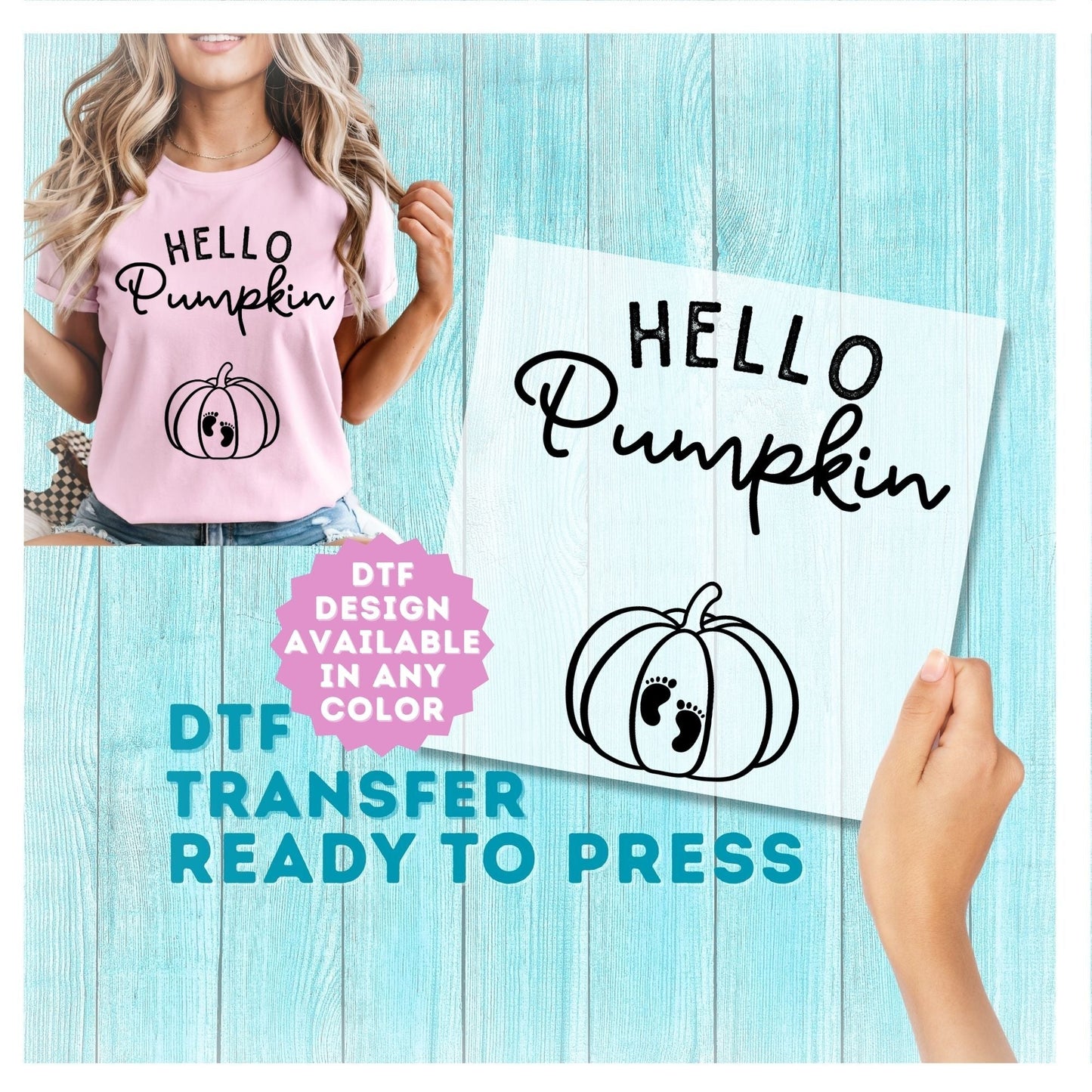 Hello Pumpkin DTF Transfer
