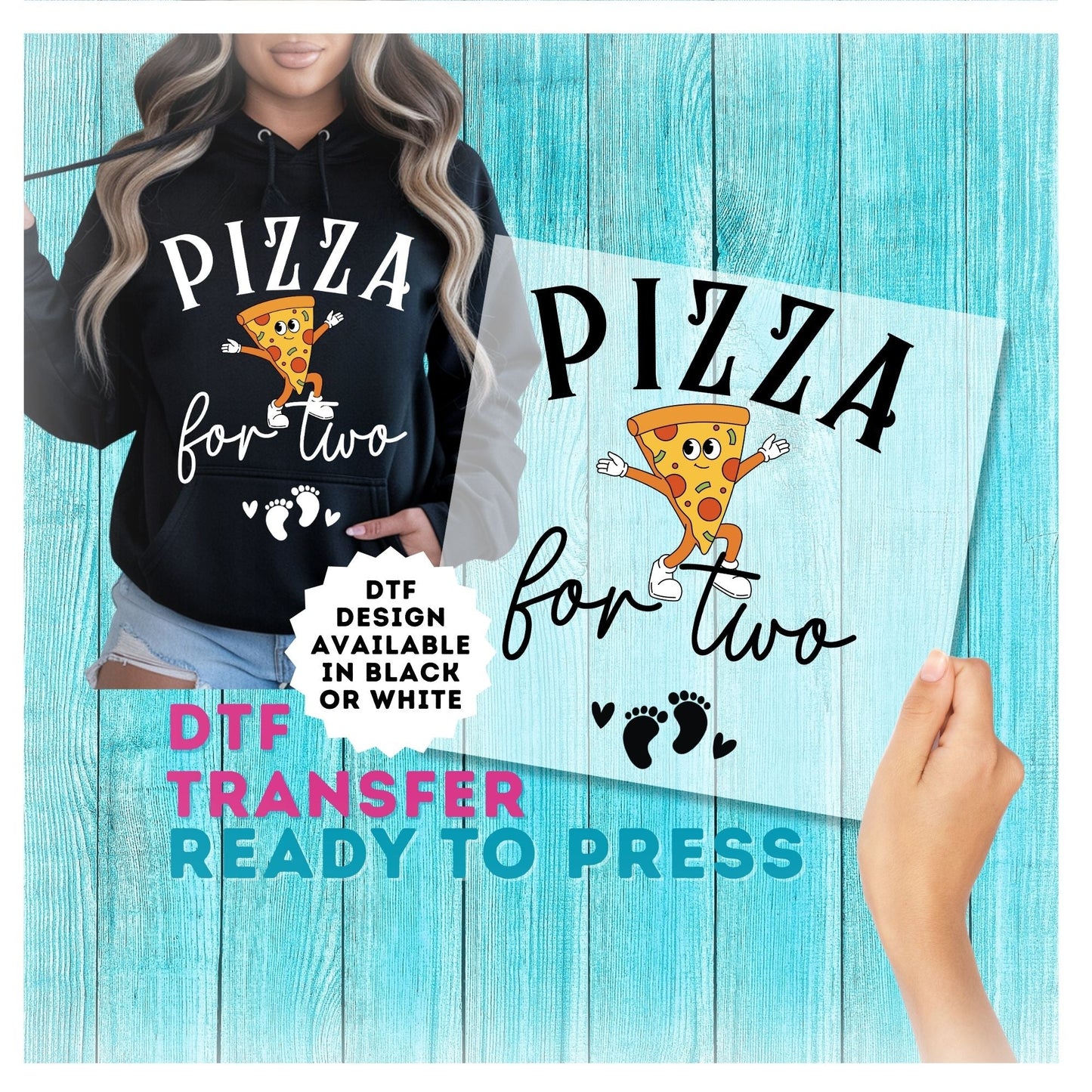 Pizza For Two DTF Transfer