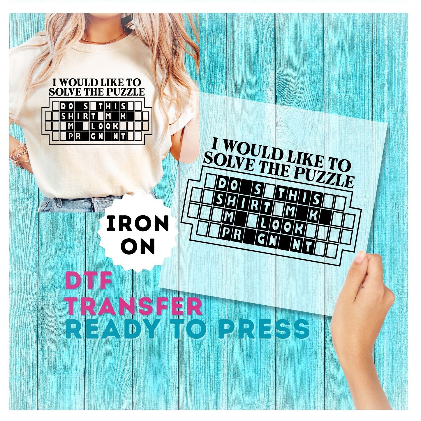 Funny Puzzle Pregnancy DTF Transfer