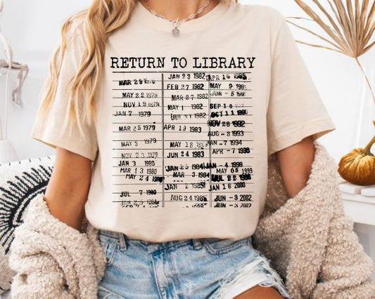 Vintage Library Return Card - Comfort Colors Tee