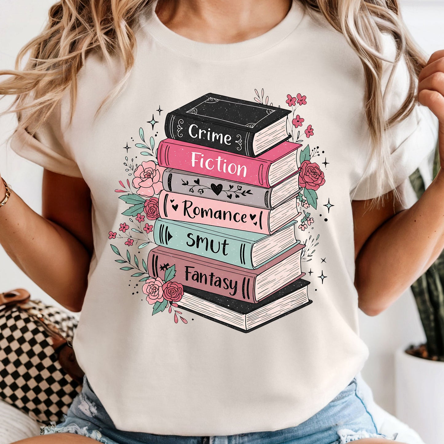 Book Lover Colorful Stack - Comfort Colors Tee or Sweatshirt