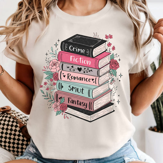 Book Lover Colorful Stack - Comfort Colors Tee or Sweatshirt