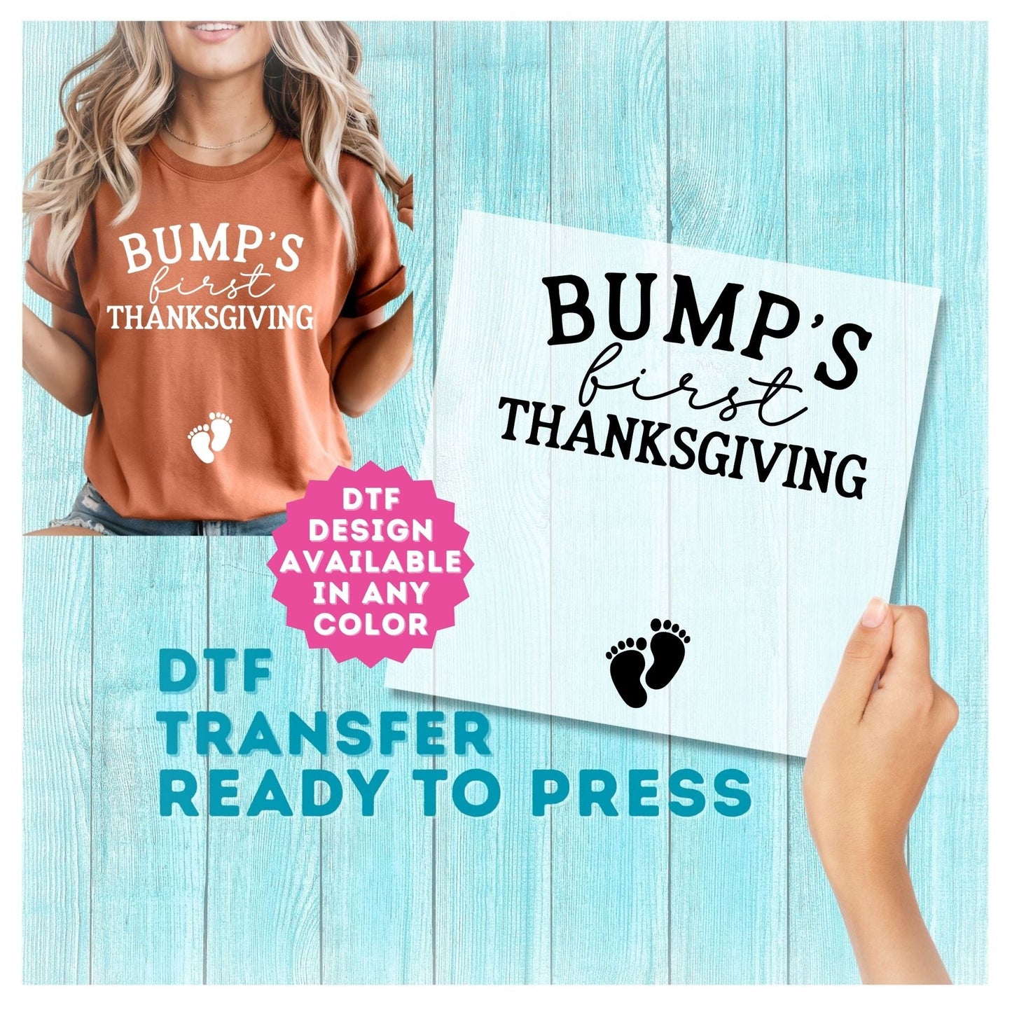 Bump's First Thanksgiving DTF Transfer