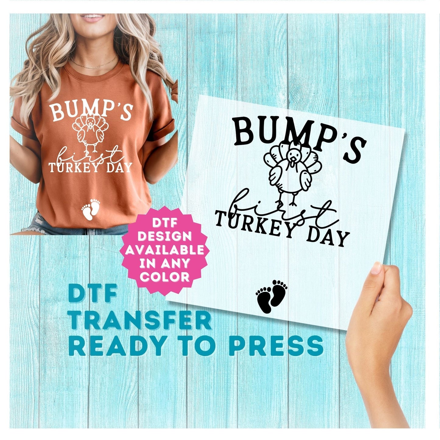 Bump's First Turkey Day DTF Transfer