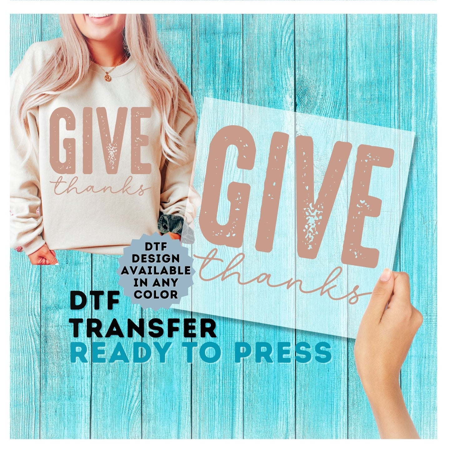 Give Thanks DTF Transfer
