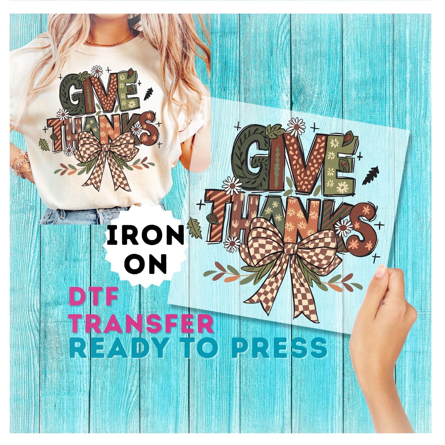 Give Thanks DTF Transfer