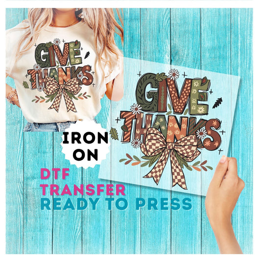 Give Thanks DTF Transfer