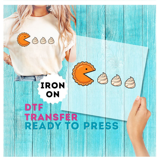 Funny Pie Eating Whip Thanksgiving Feast DTF Transfer