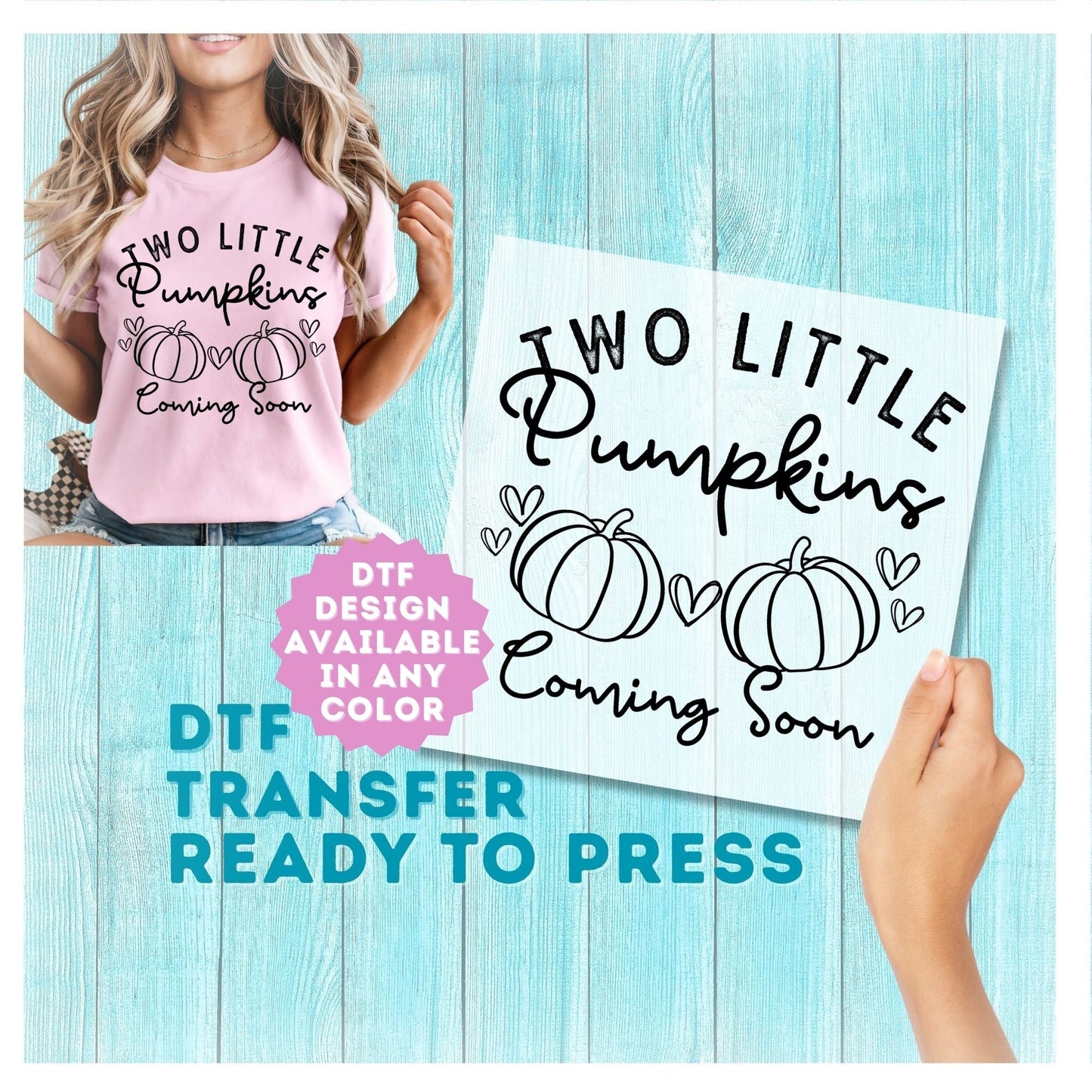 Two Little Pumpkins Coming Soon DTF Transfer