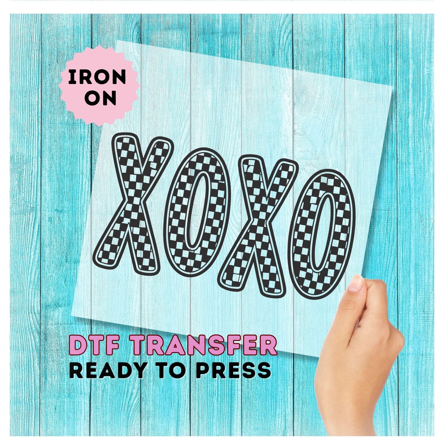 XOXO Checkered Print DTF Transfer