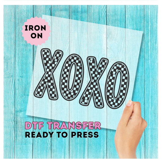 XOXO Checkered Print DTF Transfer