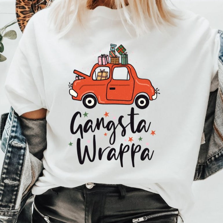 Gangsta Wrappa - Christmas Retro Tee