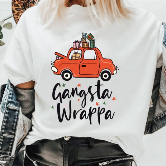 Gangsta Wrappa - Christmas Retro Tee