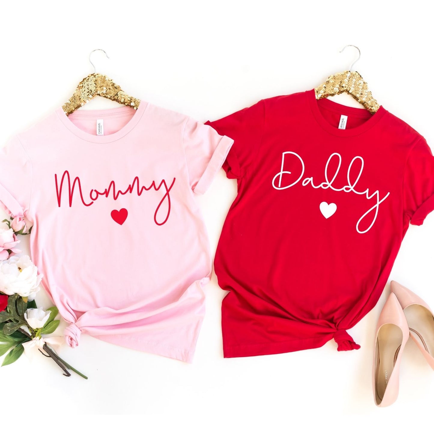 Mommy Daddy Valentine's Day Shirts