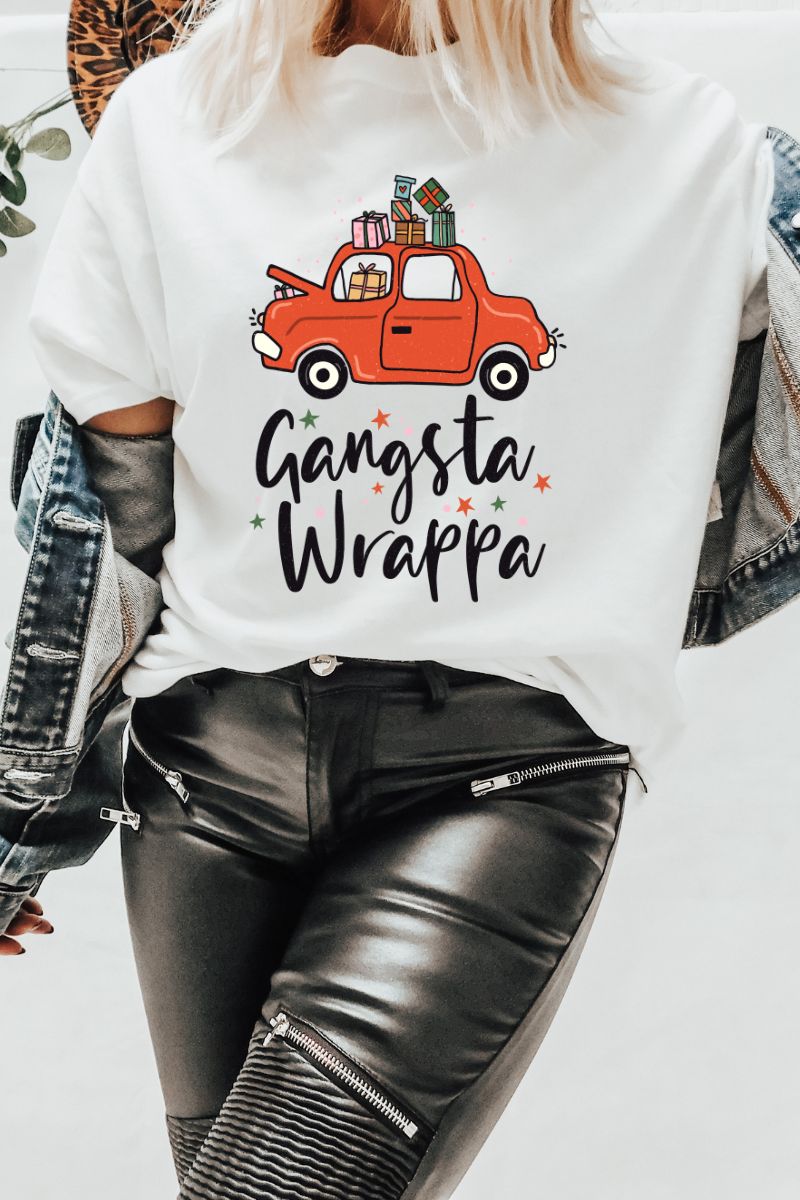 Gangsta Wrappa - Christmas Retro Tee