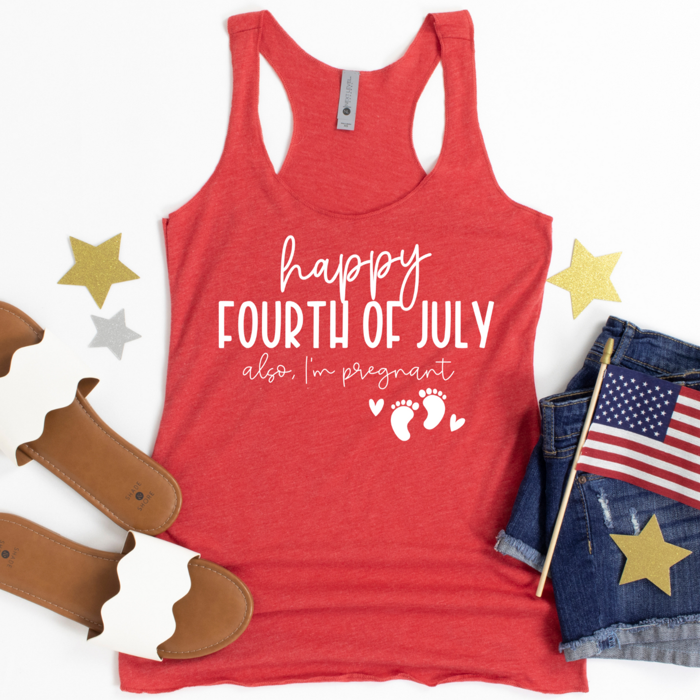 Happy Fourth of July Also I'm Pregnant | Tank Top