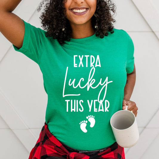 Extra Lucky This Year - St. Paddy's Day - Pregnancy Announcement Shirt