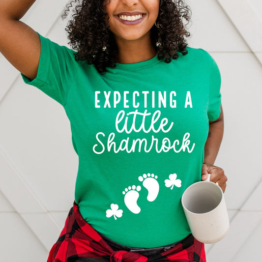 Expecting a Little Shamrock - St. Paddy's Day - Pregnancy Announcement Shirt