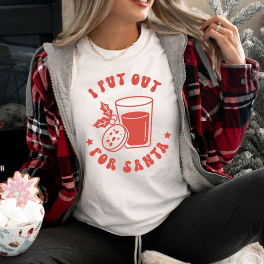I Put Out For Santa - Christmas Retro Tee