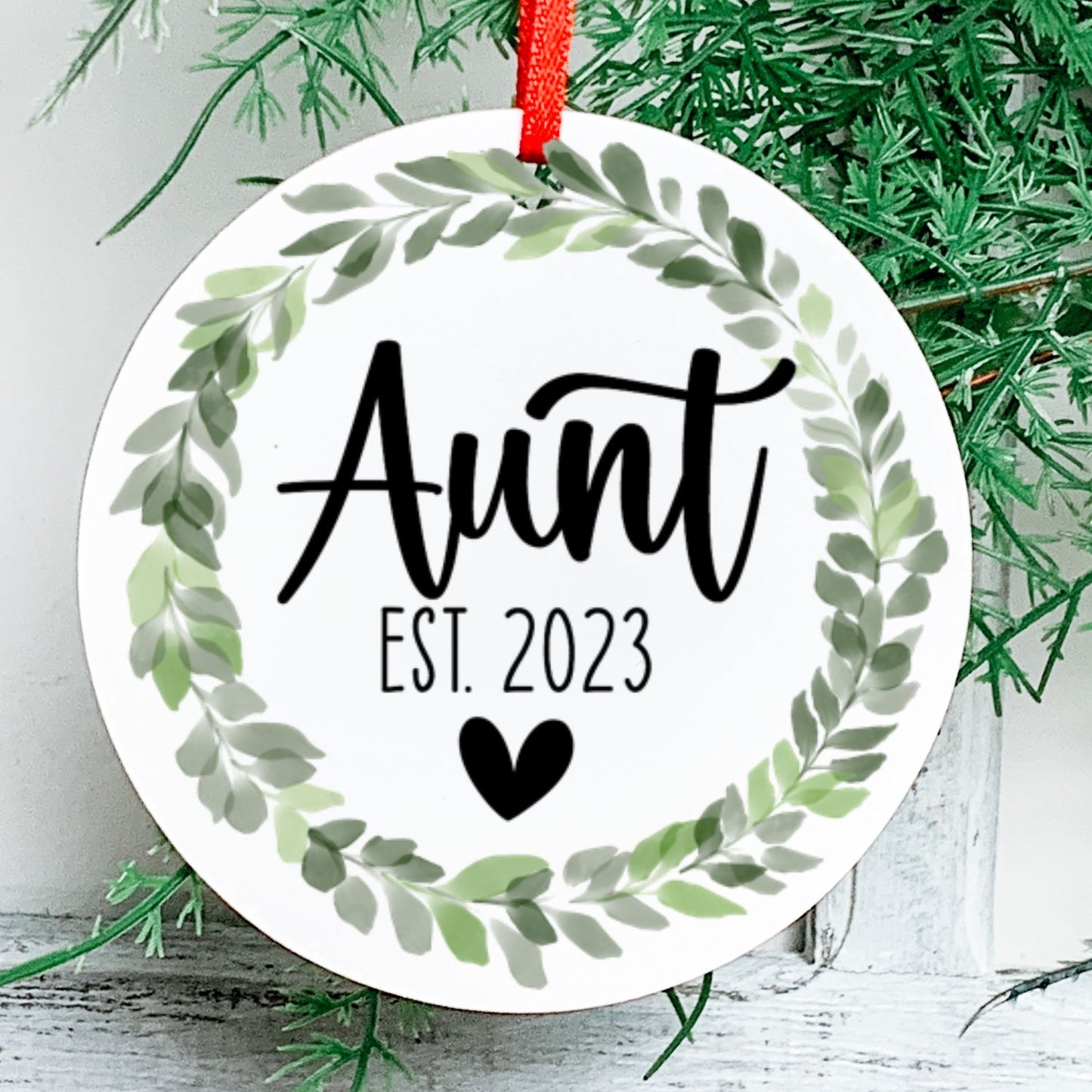 Aunt Est Pregnancy Announcement Ornament