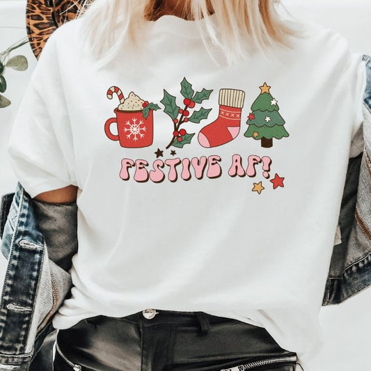 Festive AF - Christmas Retro Tee