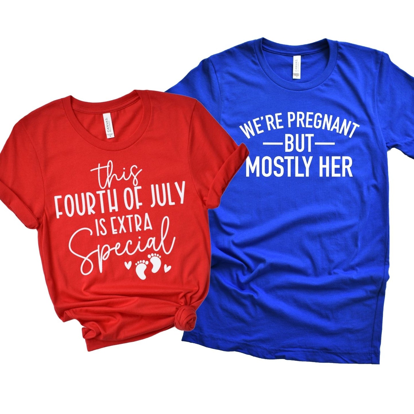 Couples July 4th Pregnancy Announcement Shirts