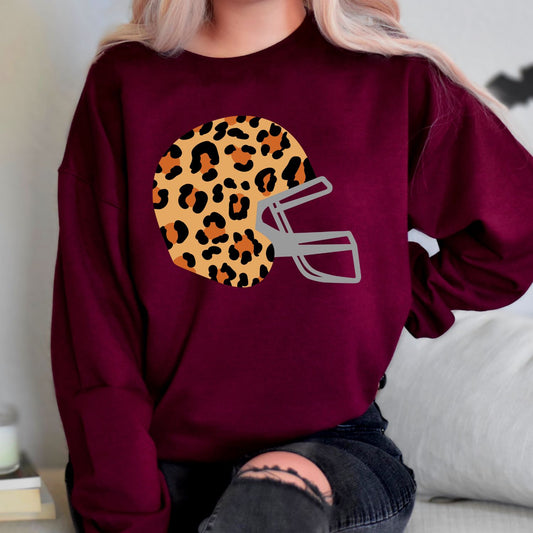 Leopard Football Helmet Sweatshirt