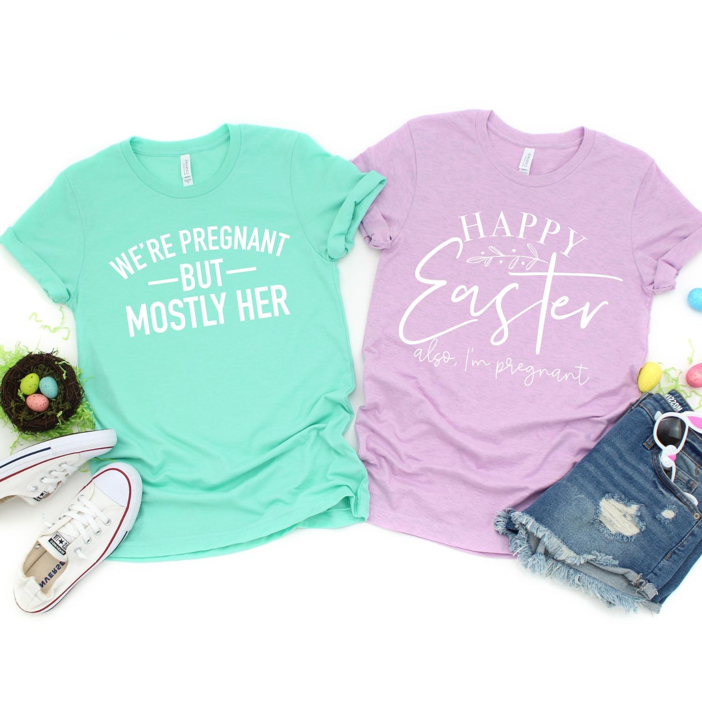 Happy Easter Also, I'm Pregnant | Easter Pregnancy Announcement Shirts