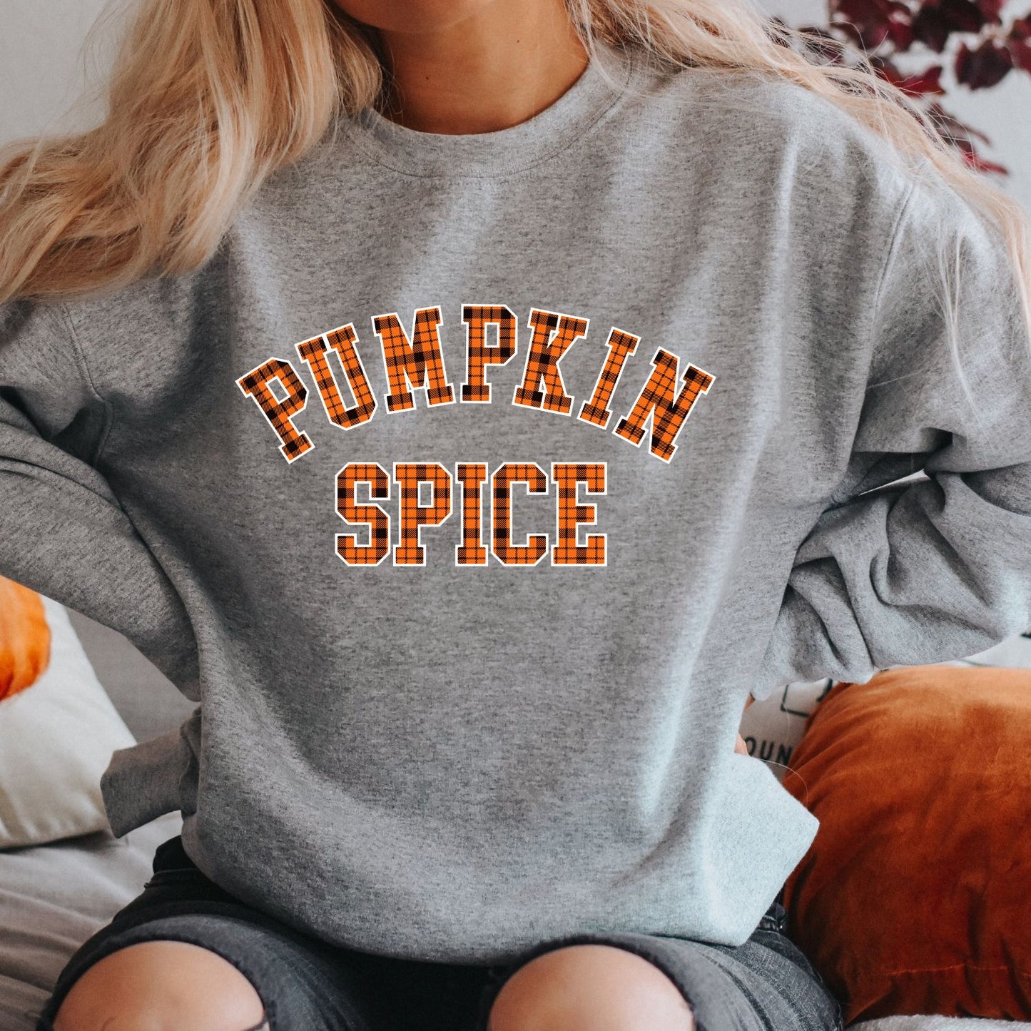 Pumpkin Spice Plaid Sweatshirt