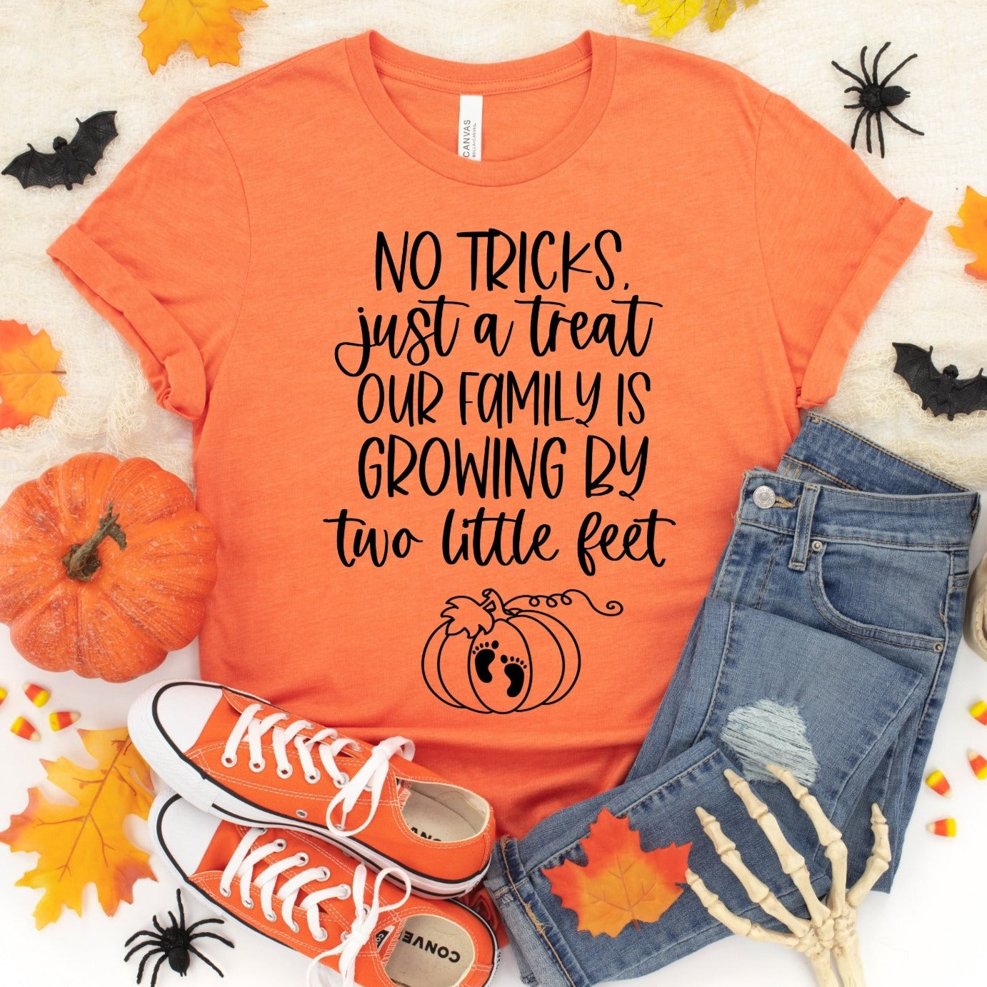 No Tricks Just Treats Our Family Is Growing by Two Little Feet